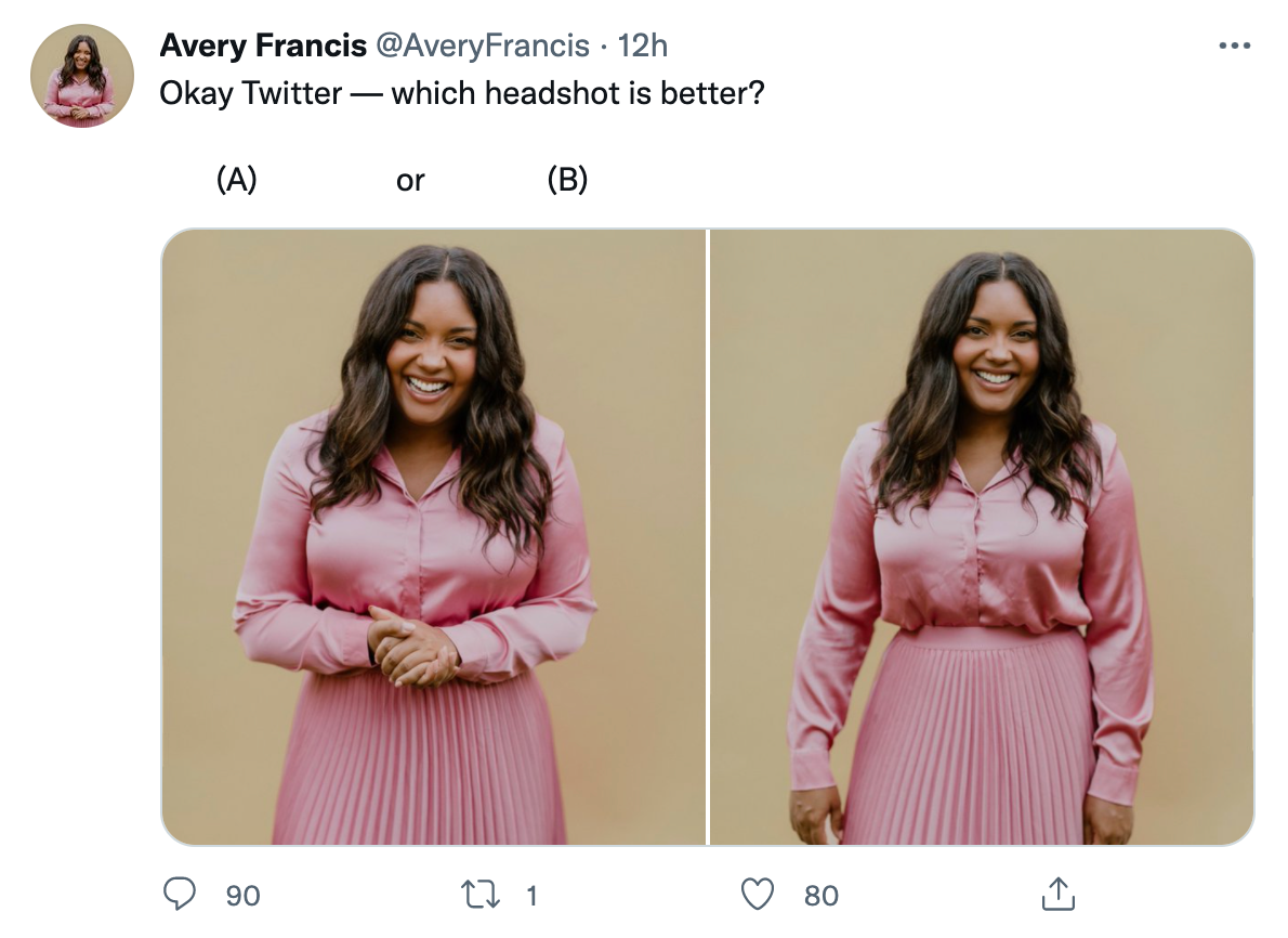 Screenshot van een tweet van Avery Francis