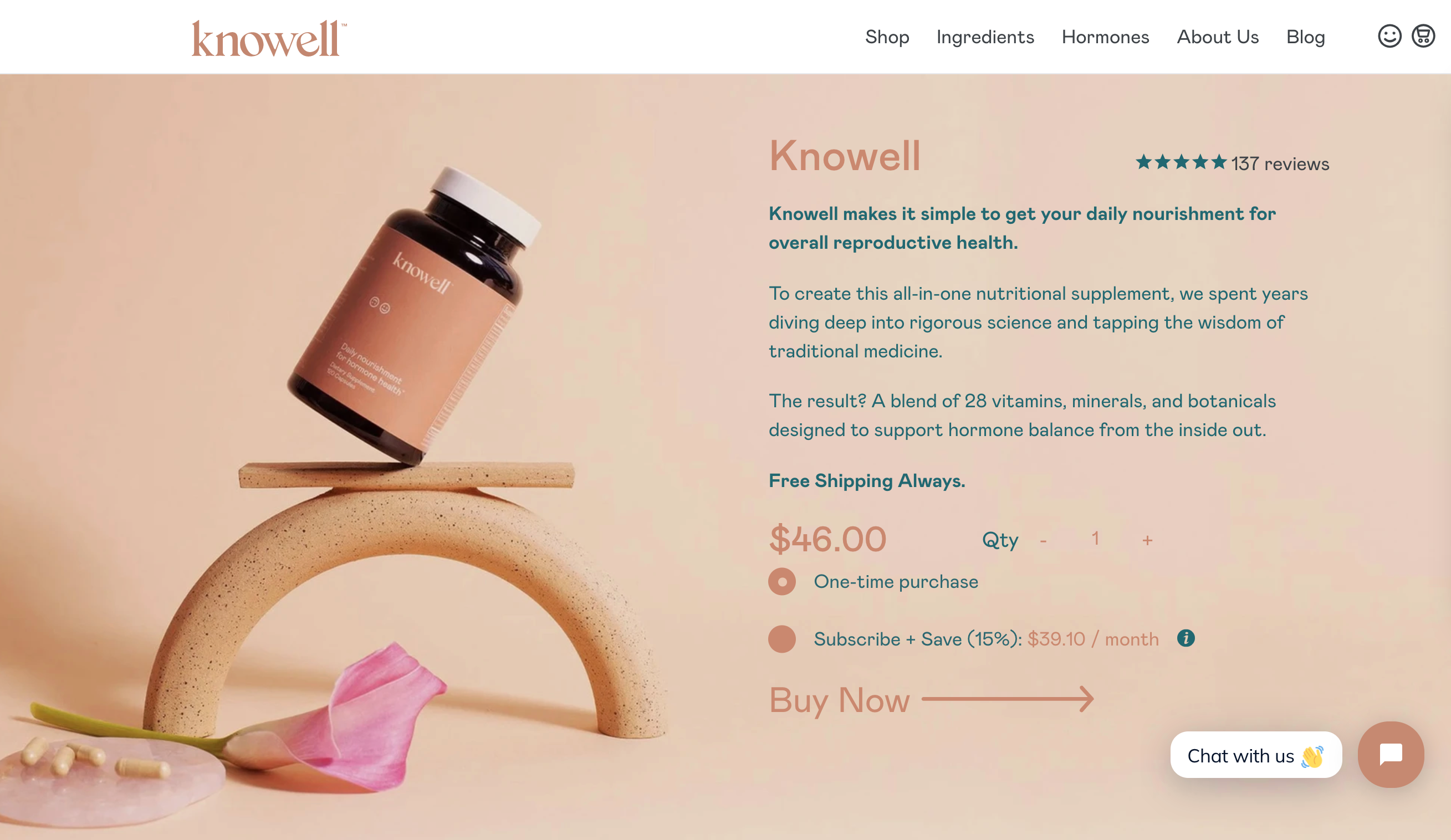 Example of a product page on Knowell's website.
