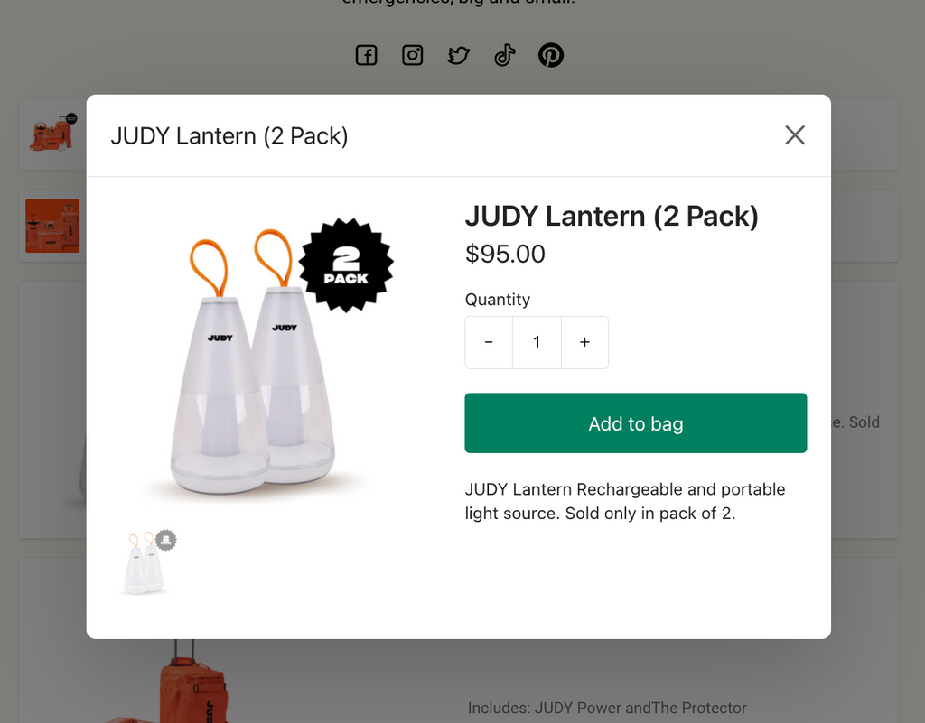 Das "Link-in-Bio"-Tool Linkpop von Shopify: Beispiel Judy