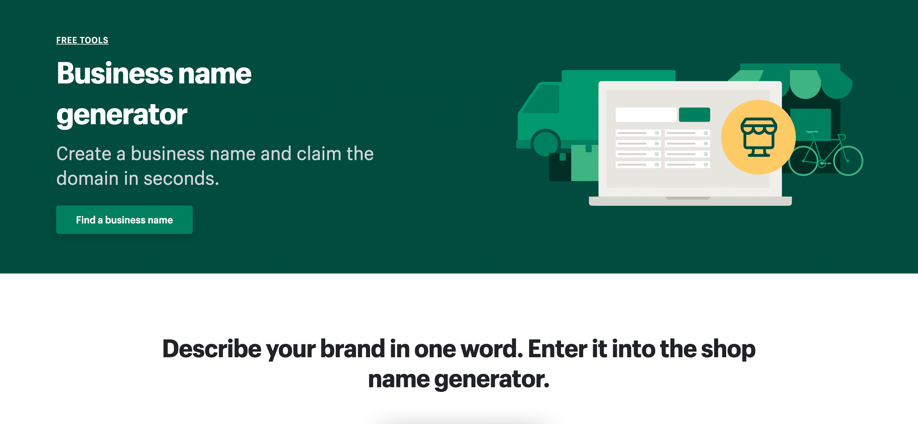 Shopify's business name generator tool is the first step to registering a business