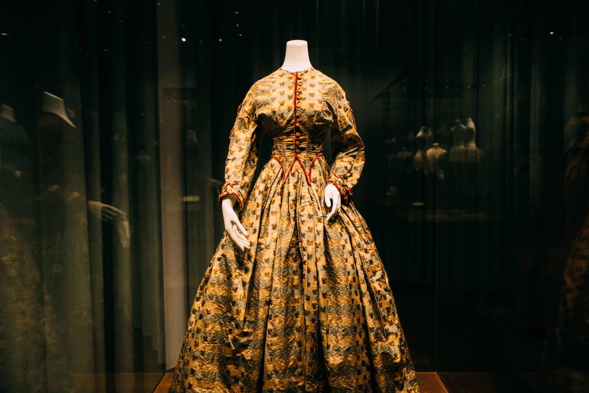 An antique dress on a mannequin