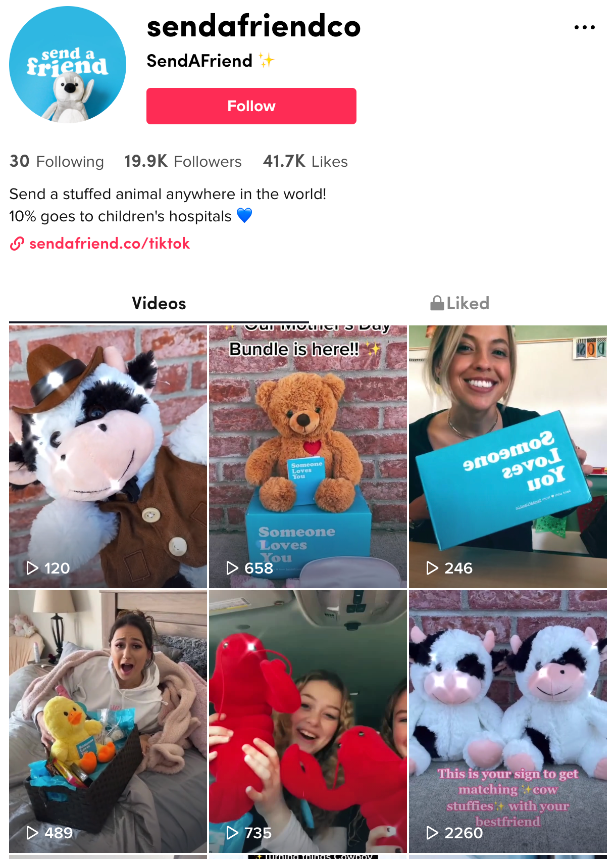 SendAFriend's TikTok feed