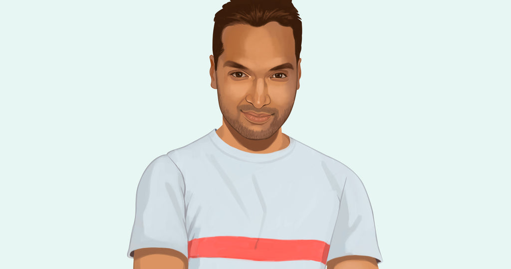 Portrait illustration of Vivek Jain