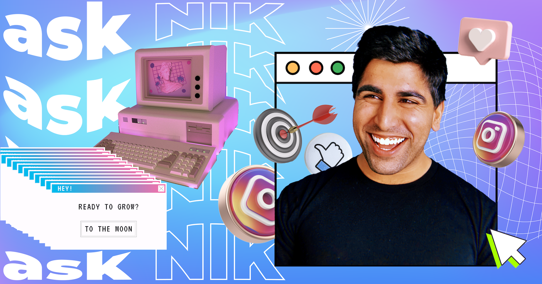 Ask Nik column header image featuring a photo of Nik with 'Ask Nik' text in the background