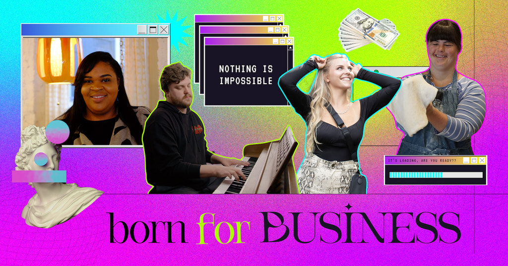 Born For Business header image featuring a collage image of the cast members