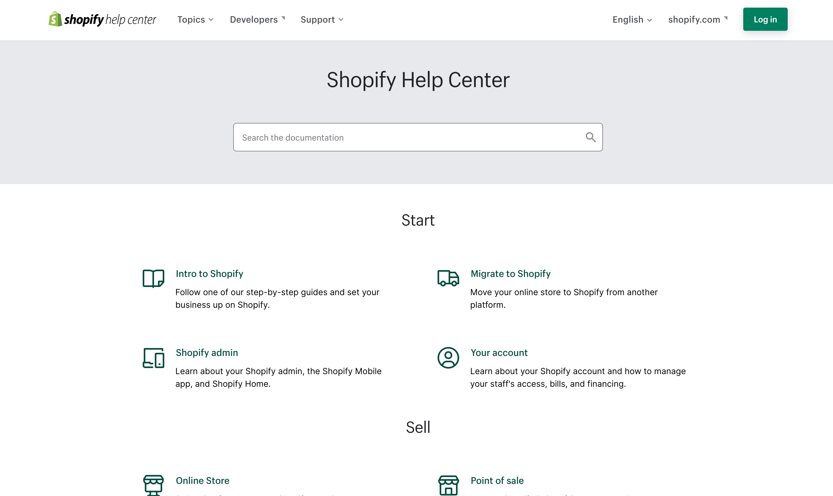 Shopify help center