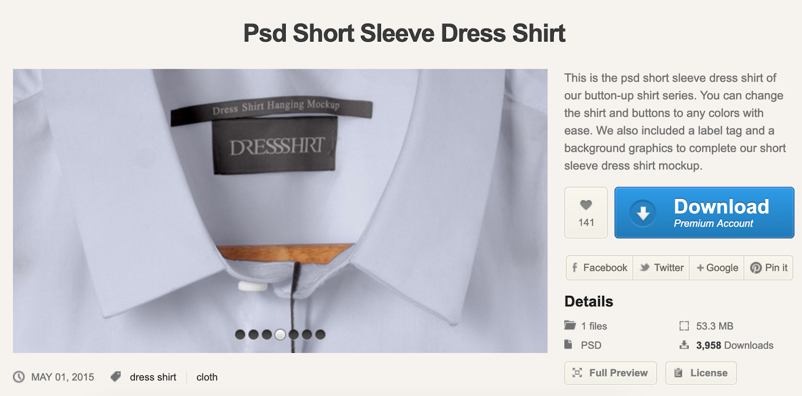 Short sleeve dress shirt mock-up