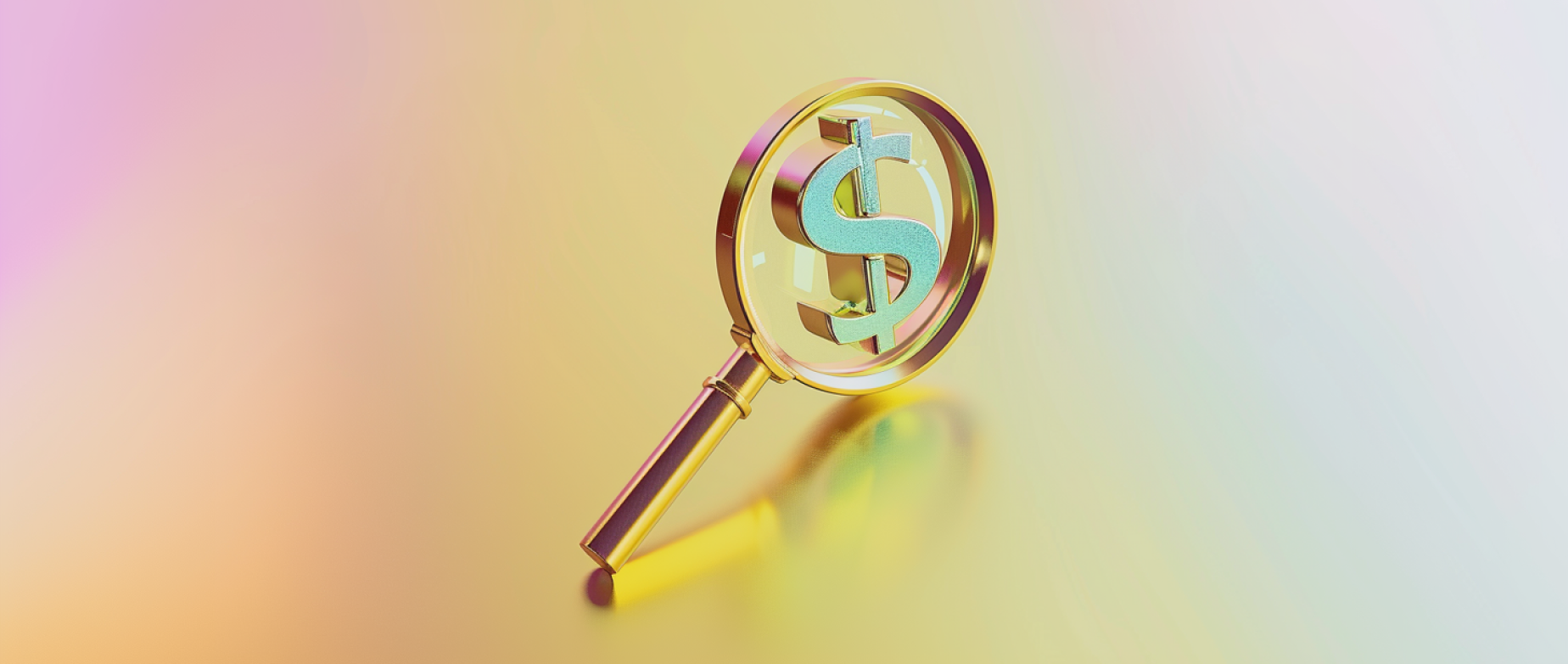 a magnifying glass with a money sign representing solvency