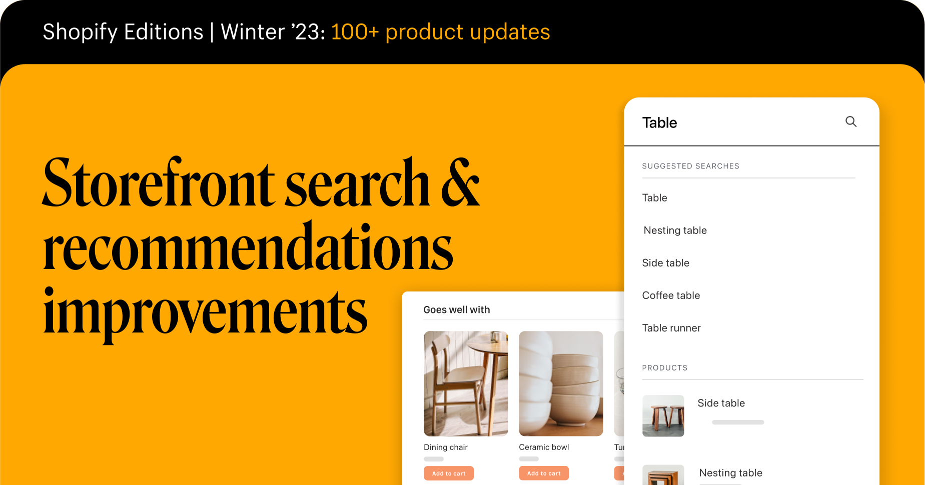 storefront search and recommendations 