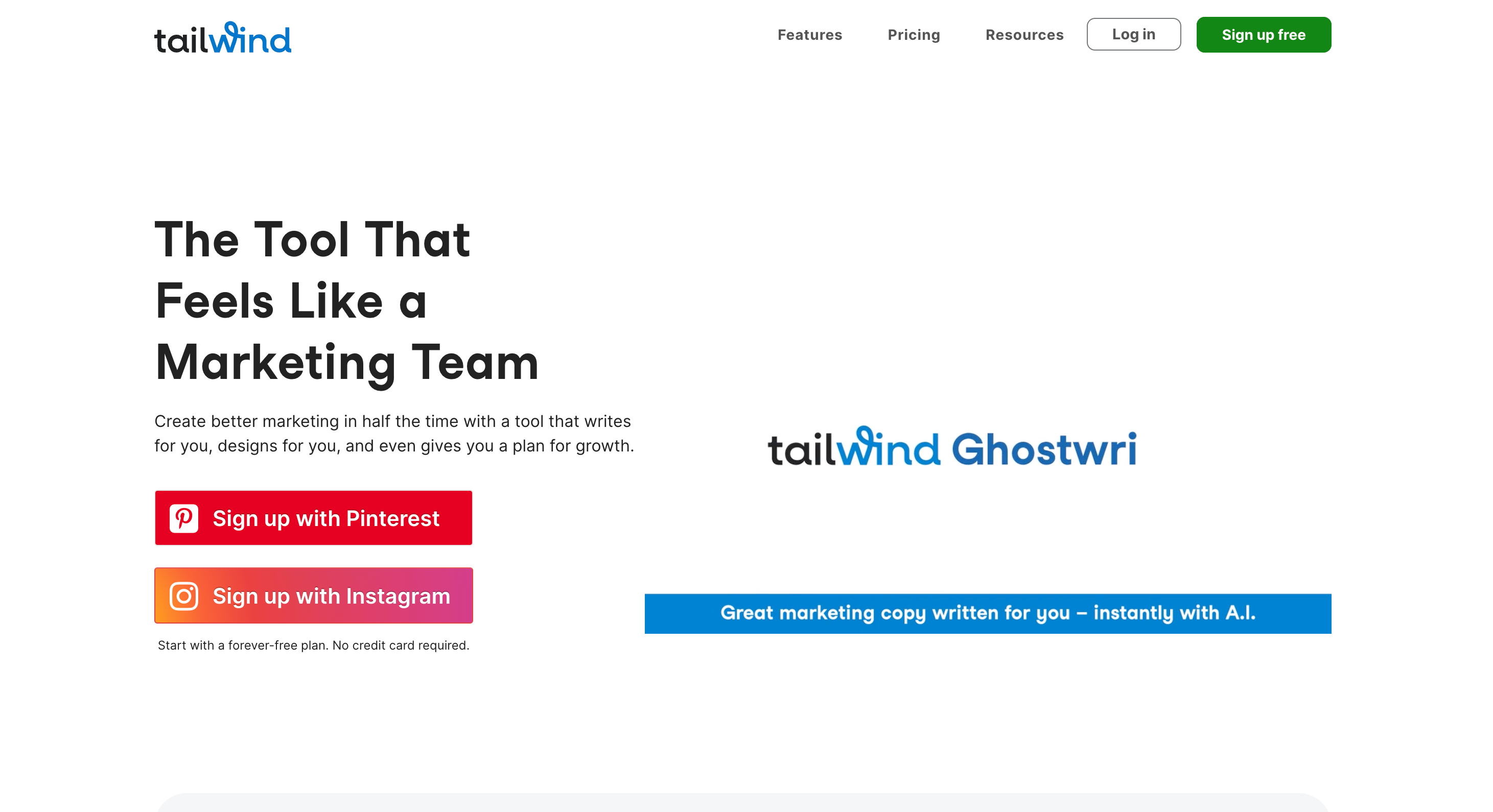 Tailwind homepage. 