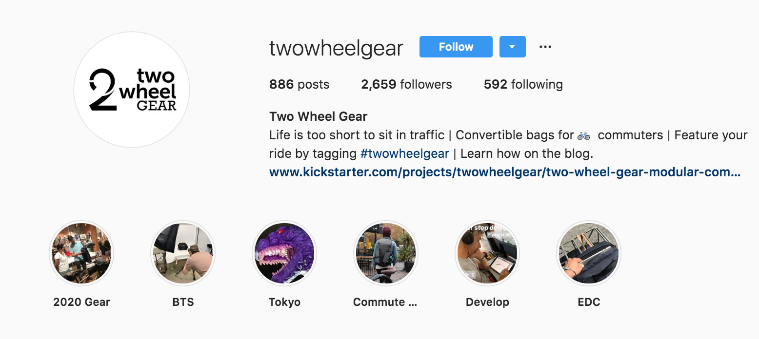 Two Wheel Gear Instagram Bio