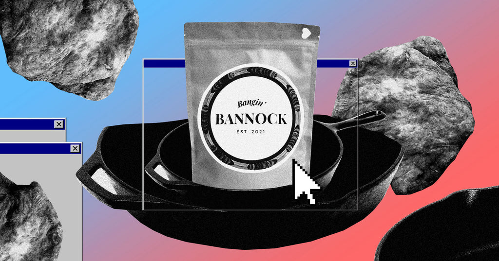 Header image featuring the Bangin Bannock dry mix bag