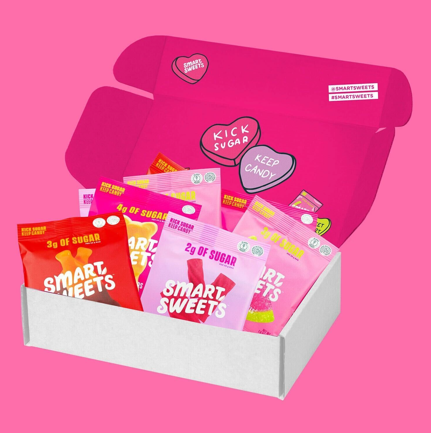 SmartSweets Valentine’s Day–themed box.