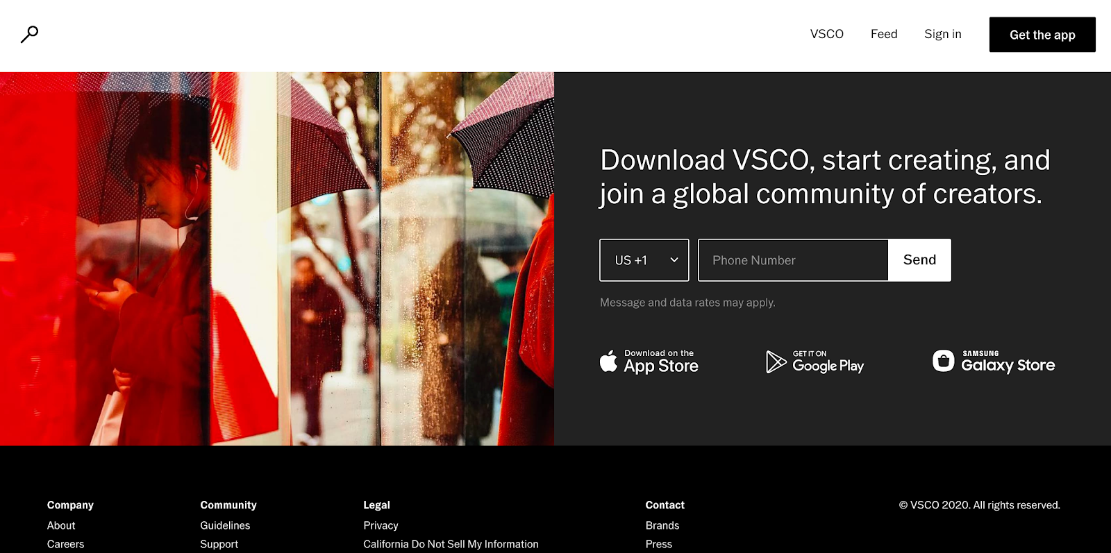 Screenshot of VSCO