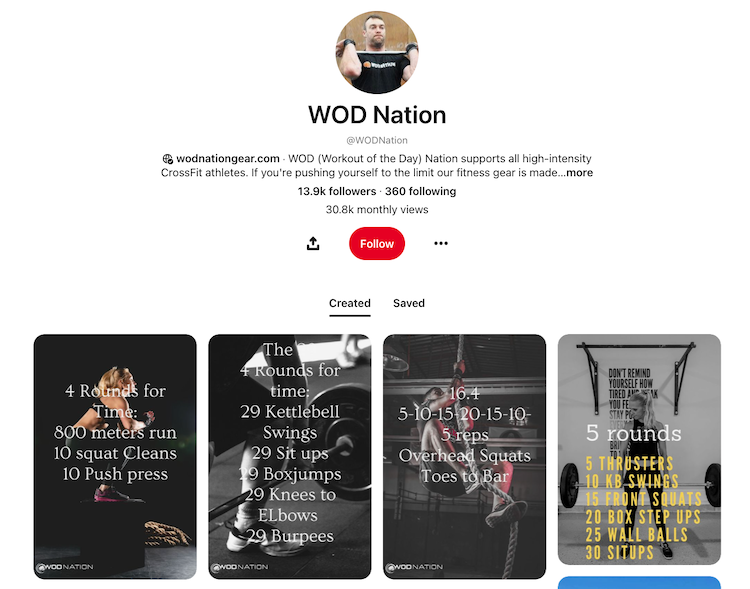WOD Nation Pinterest
