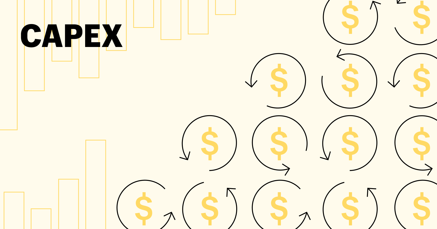 Featured image including "CapEx" on a yellow background with dollar symbols. 