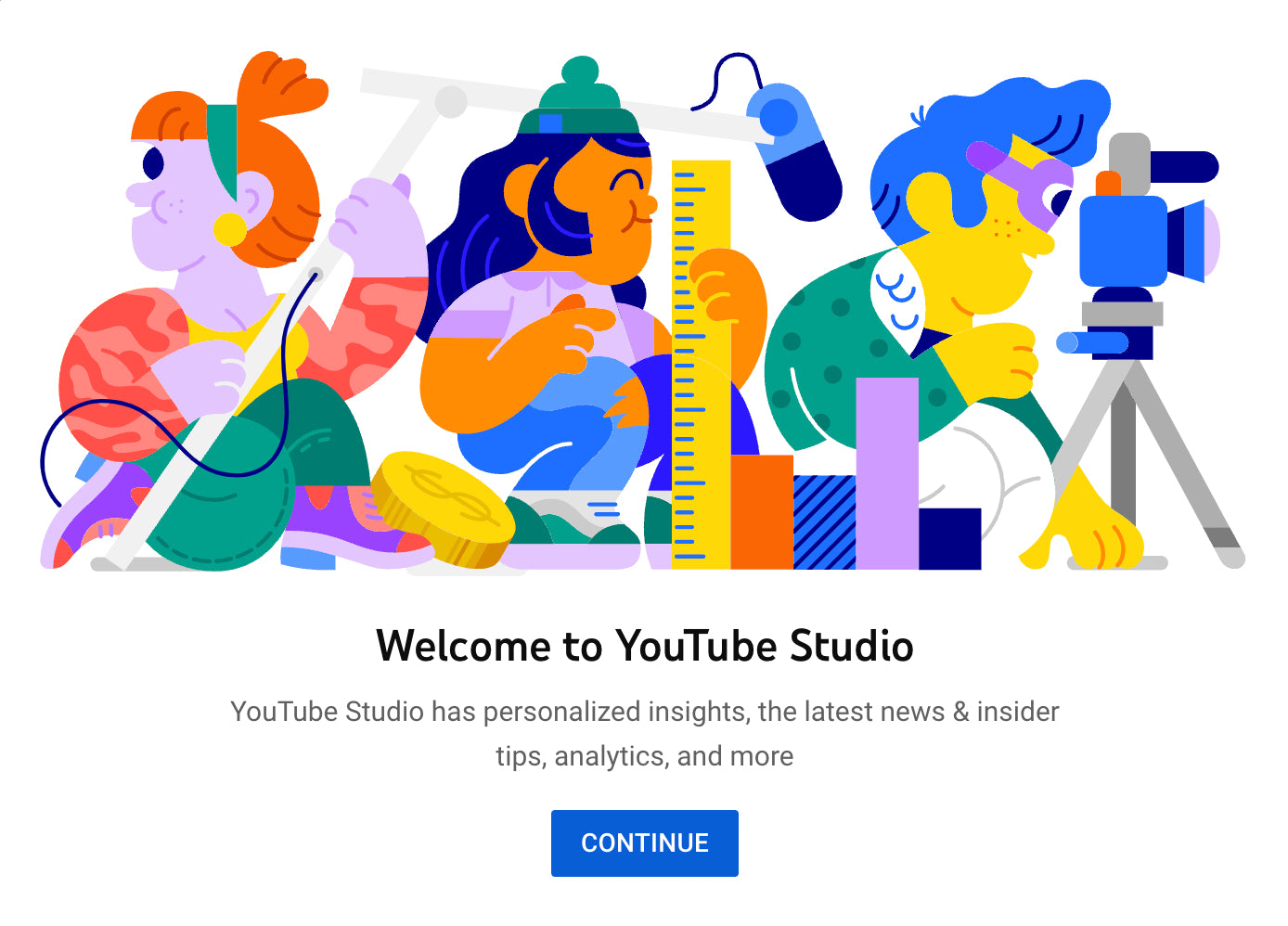 Screengrab of a YouTube channel creation flow showing the YouTube Studio page