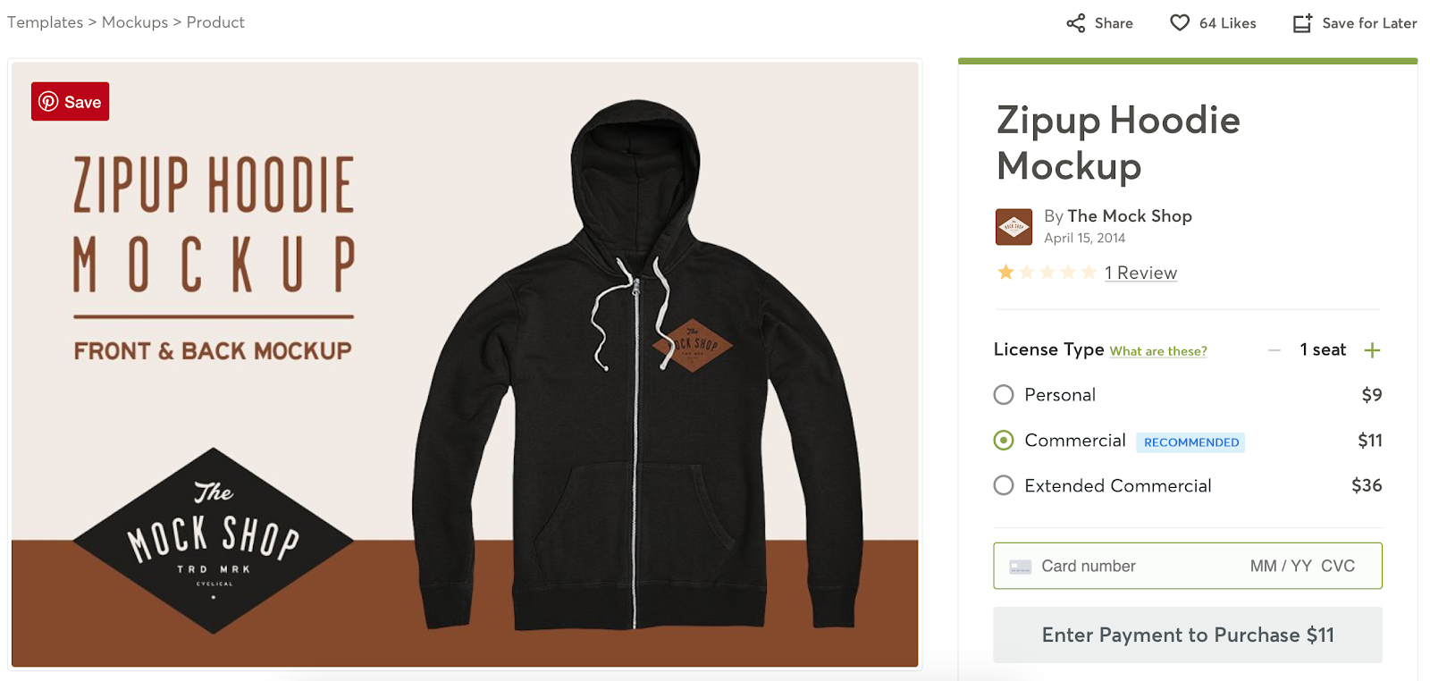 Zu sehen ist ein Mockup-Hoodie des Anbieters The Mock Shop.