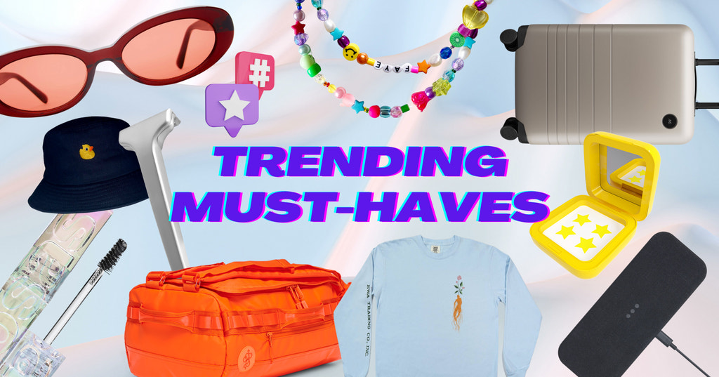 Header image with Trending Must-Haves text and images of the featured products
