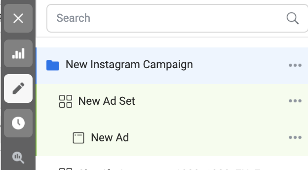 Screenshot of Facebook Ads Manager, where you can create a new ad in your Instagram ad campaign