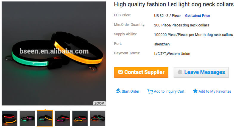 Alibaba product page