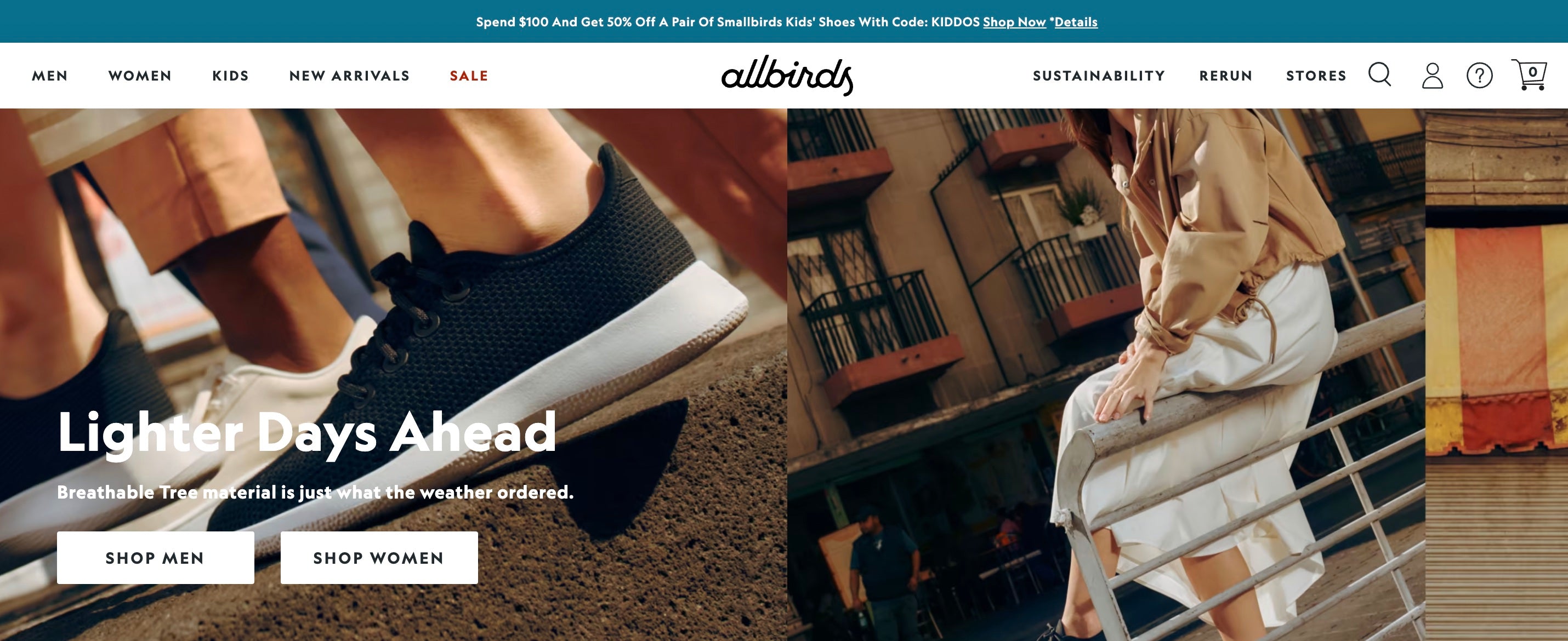 allbirds website homepage branding examples