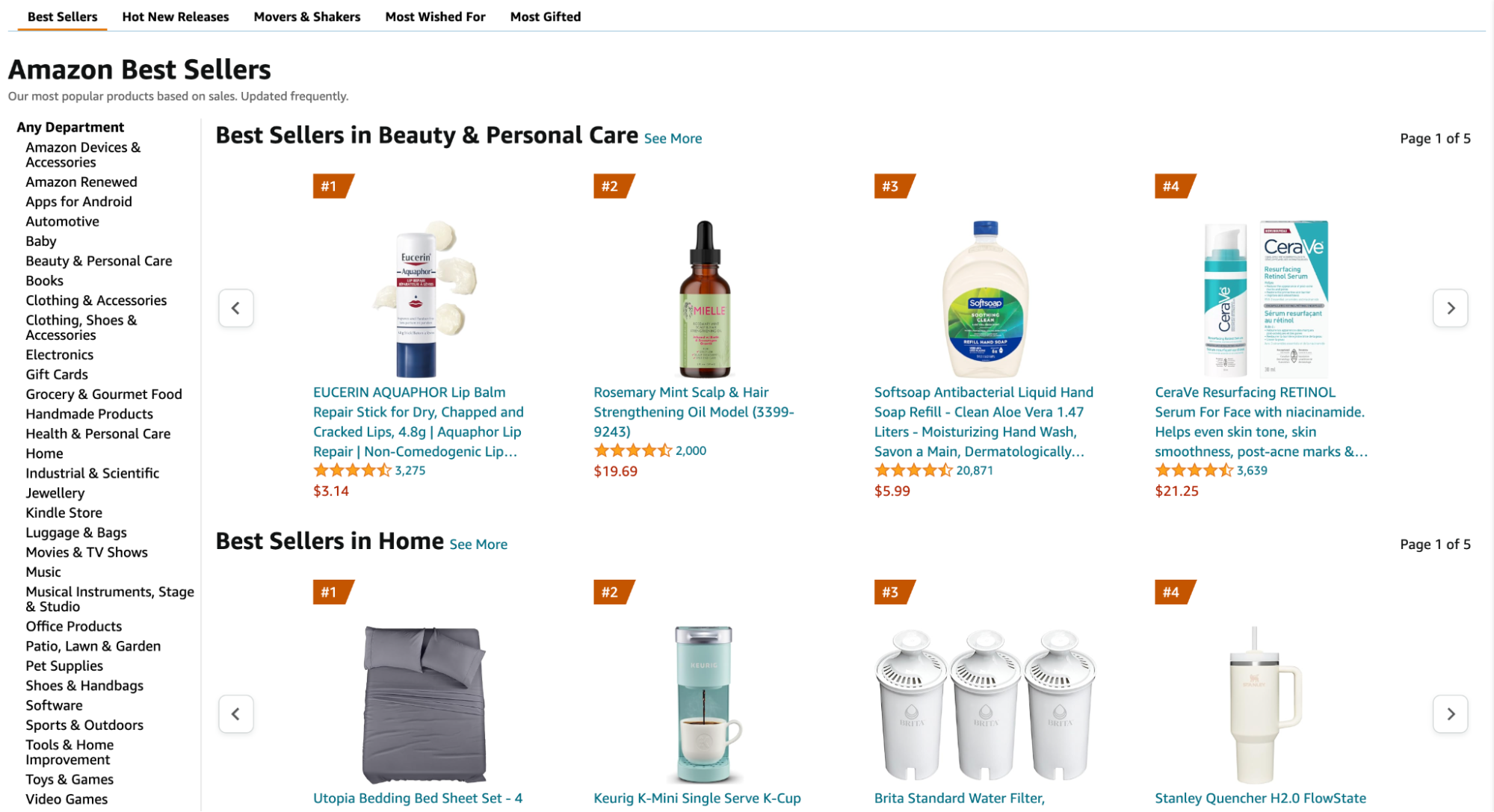 Best-Selling Products on : Top 10 Categories