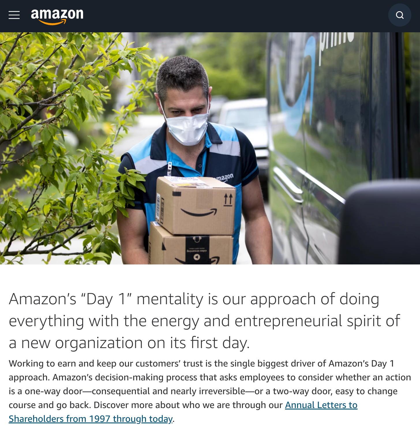 Amazon mission statement