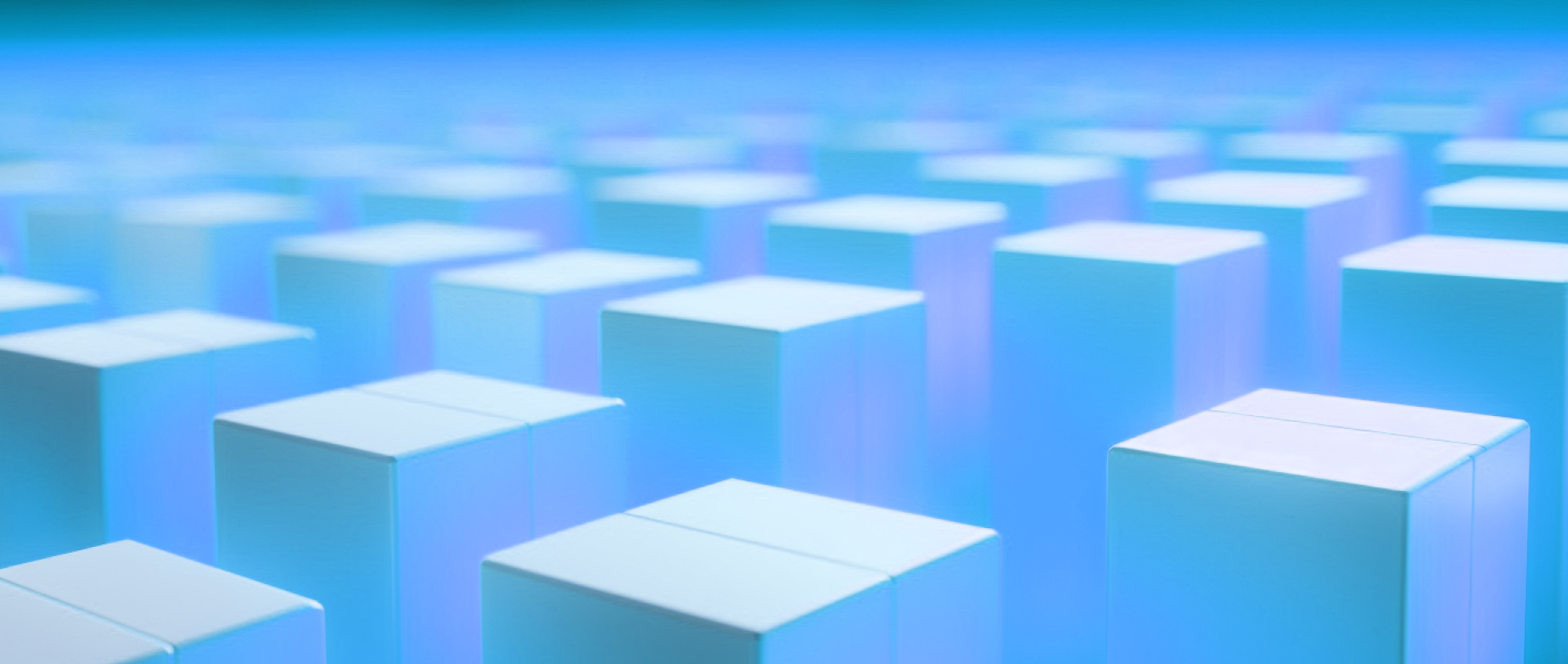 An array of blue 3D columns on a blue background.