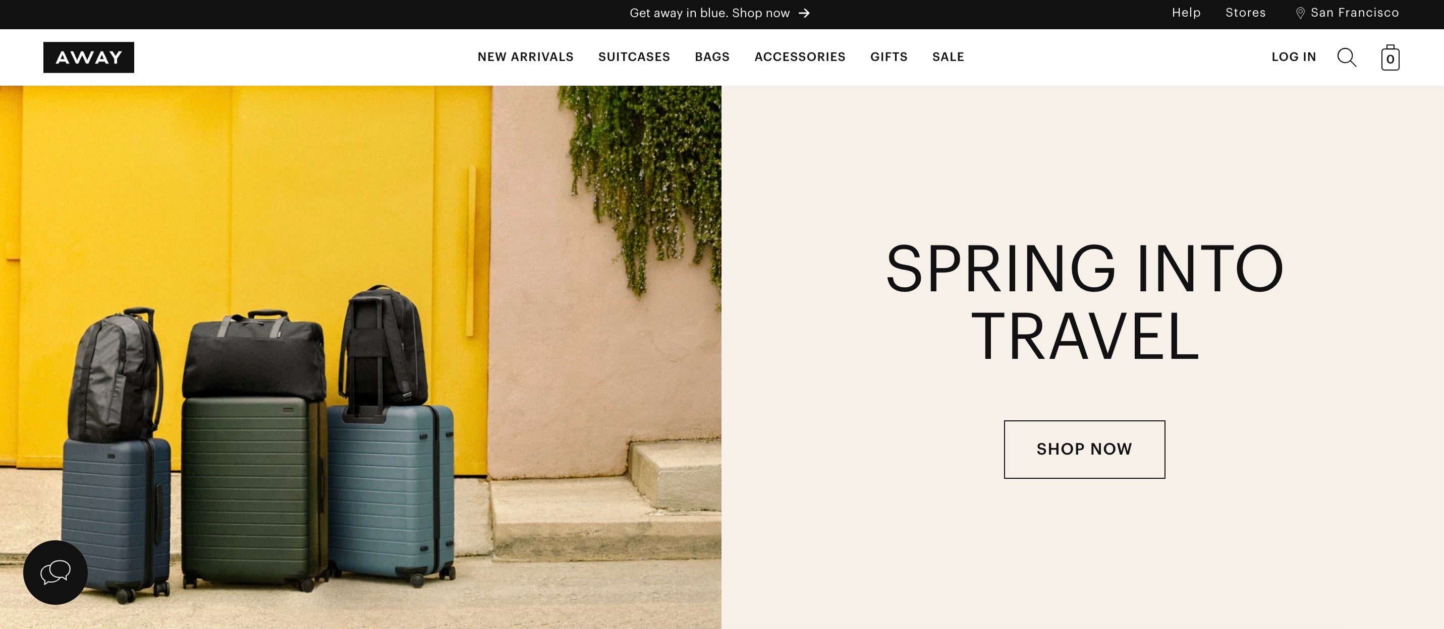 Away luggage website ideas