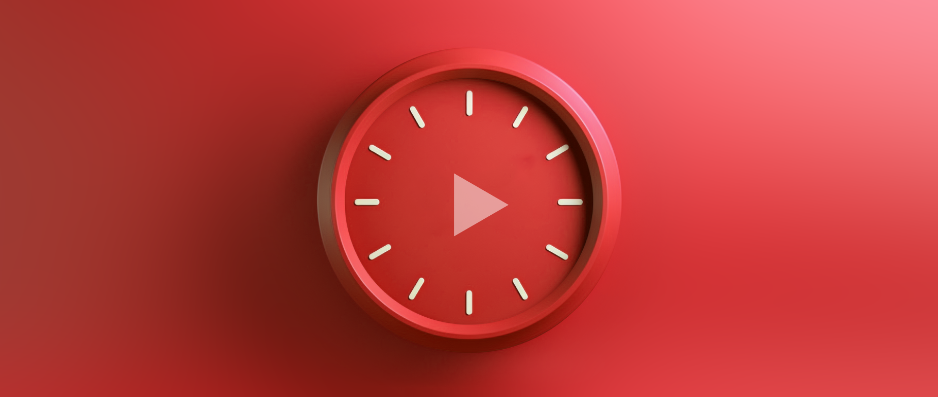 a red clock with the YouTube play button in the middle: best time to post youtube shorts