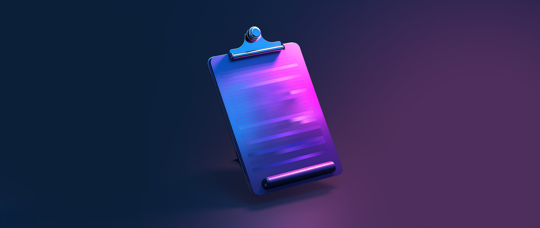 A blue purple clipboard on a dark purple background.