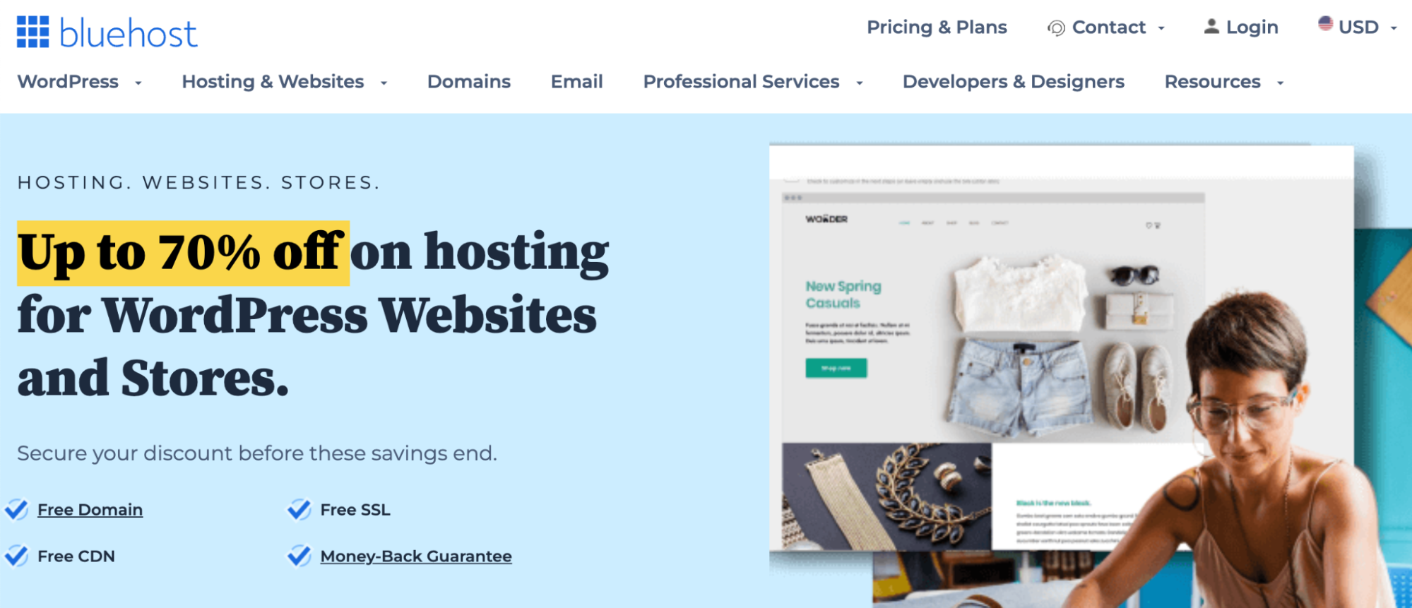 bluehost ecommerce hosting service