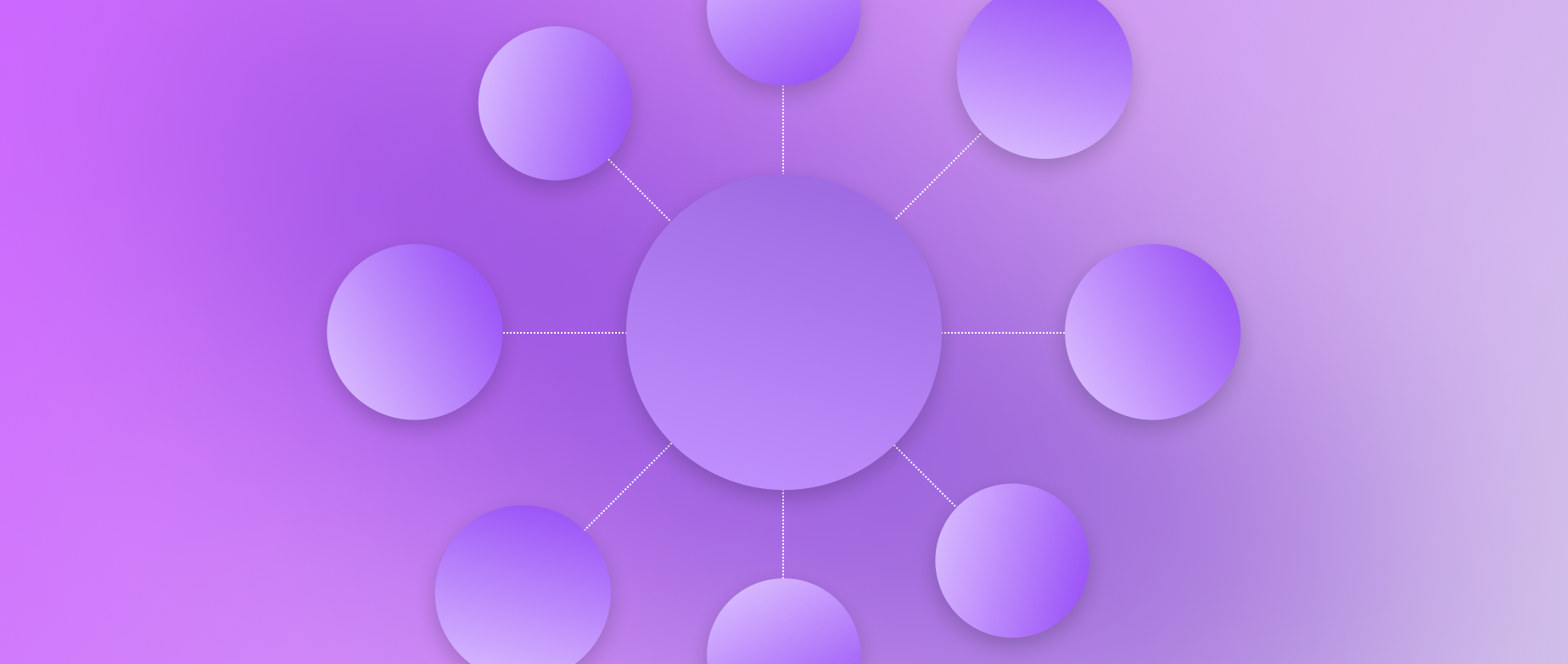 Graphic hub and spoke diagram meant to represent a brand strategy