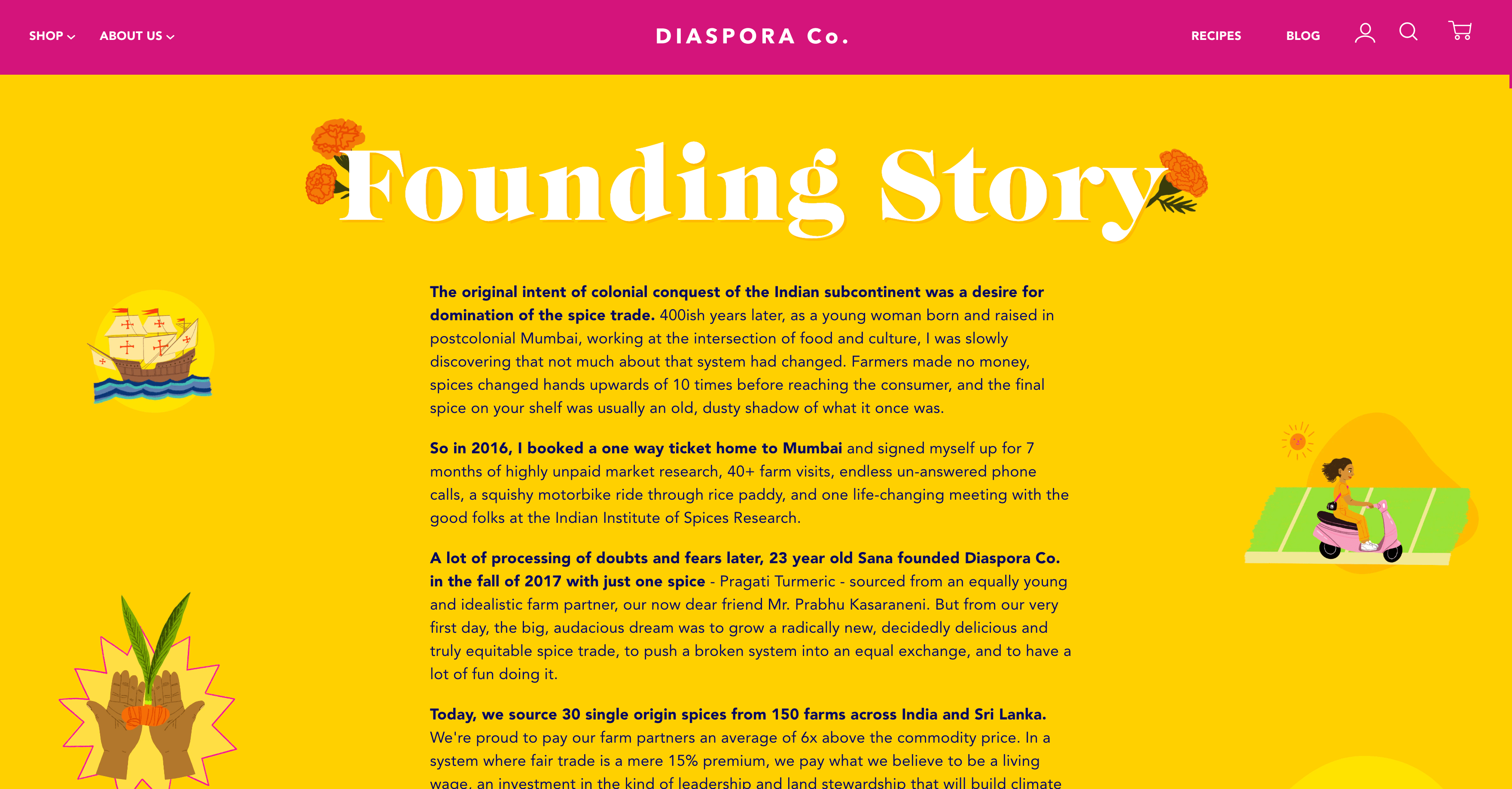 copy of the founding story on the diaspora website
