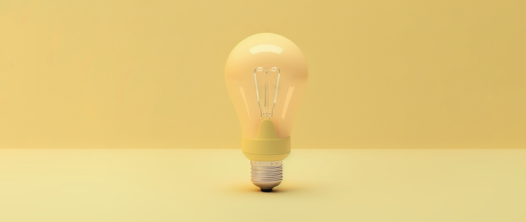 yellow lightbulb on a yellow background