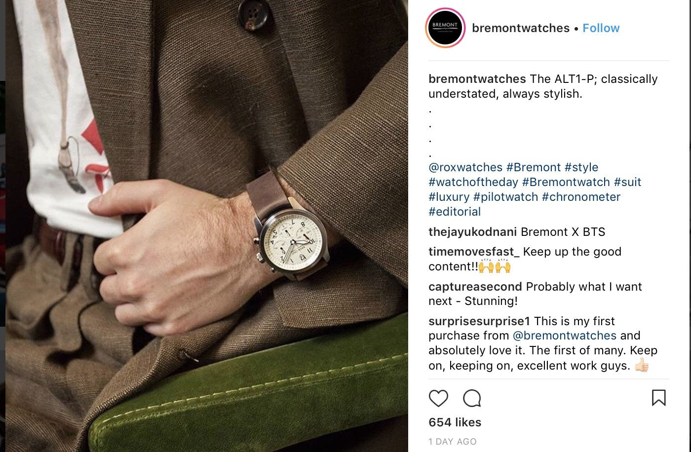 bremont watches hashtag example