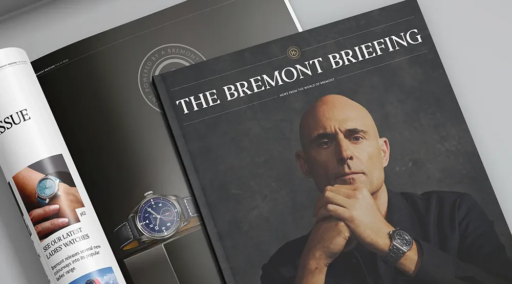Image of the cover of The Bremont Briefing, a magazine created by Bremont