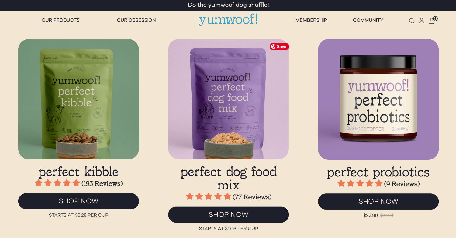 Yumwoof!网站页面展示