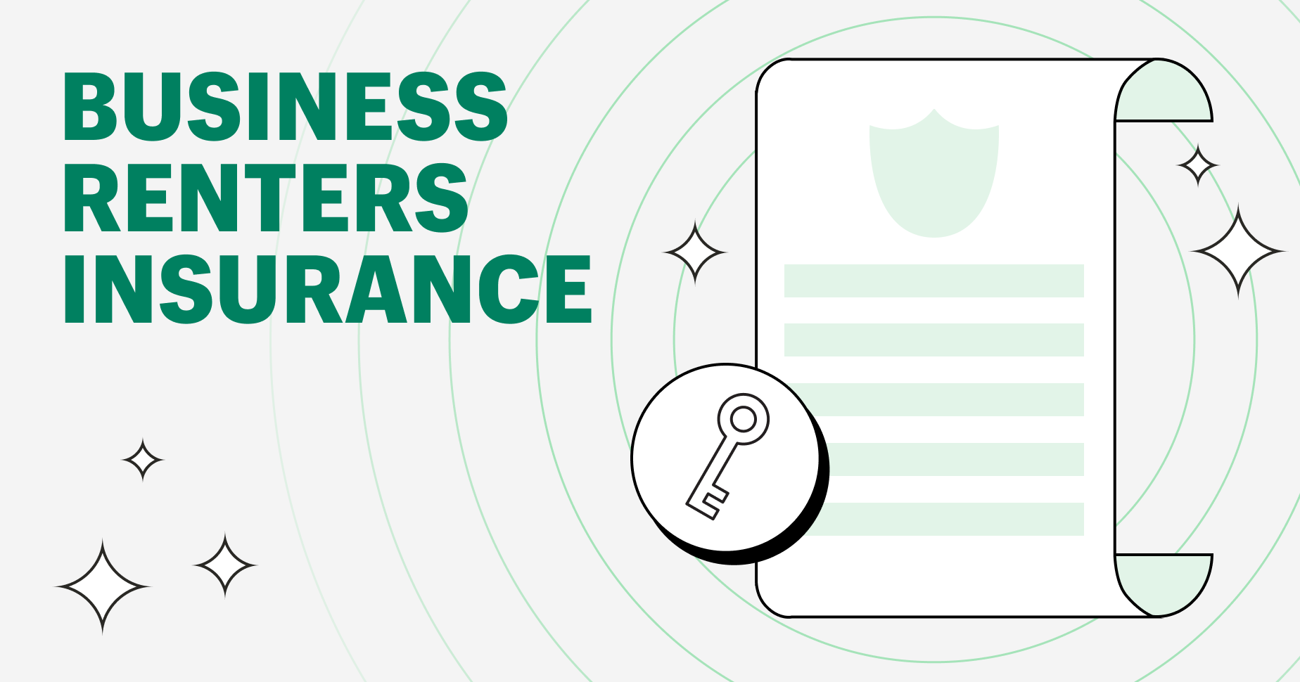 business renters insurance, scroll and key icon