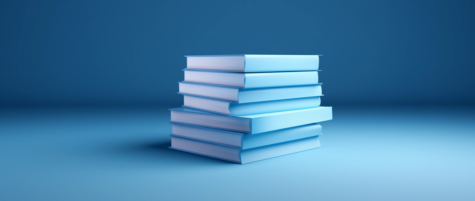 A stack of blue books on a blue background.