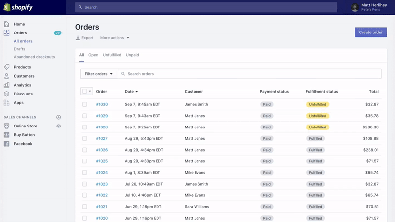 Print multiple shipping labels in Shopify at the same time