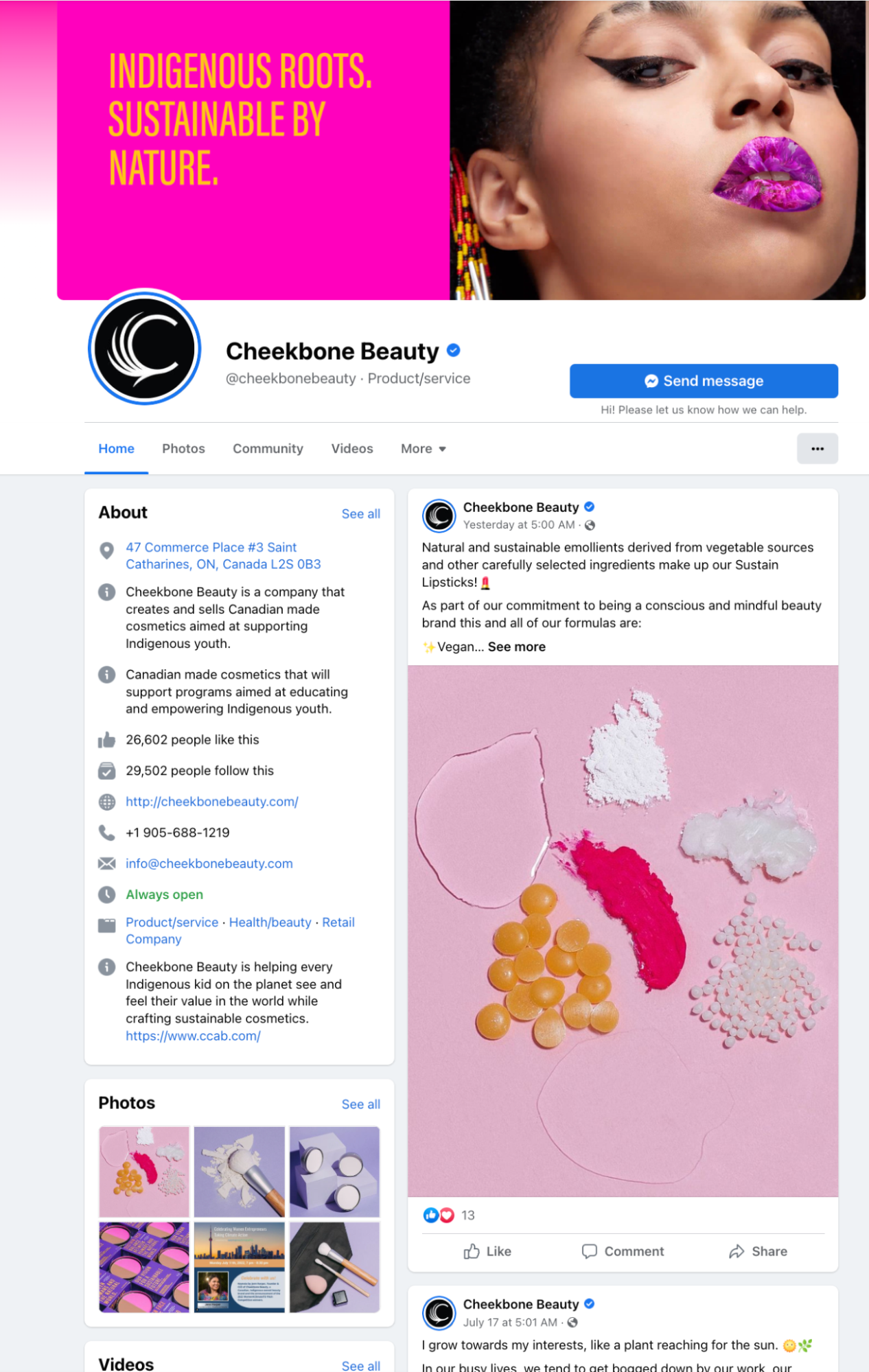 cheekbone beauty fb business page