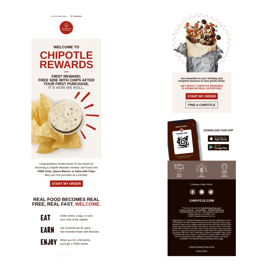 Chipotle welcome email