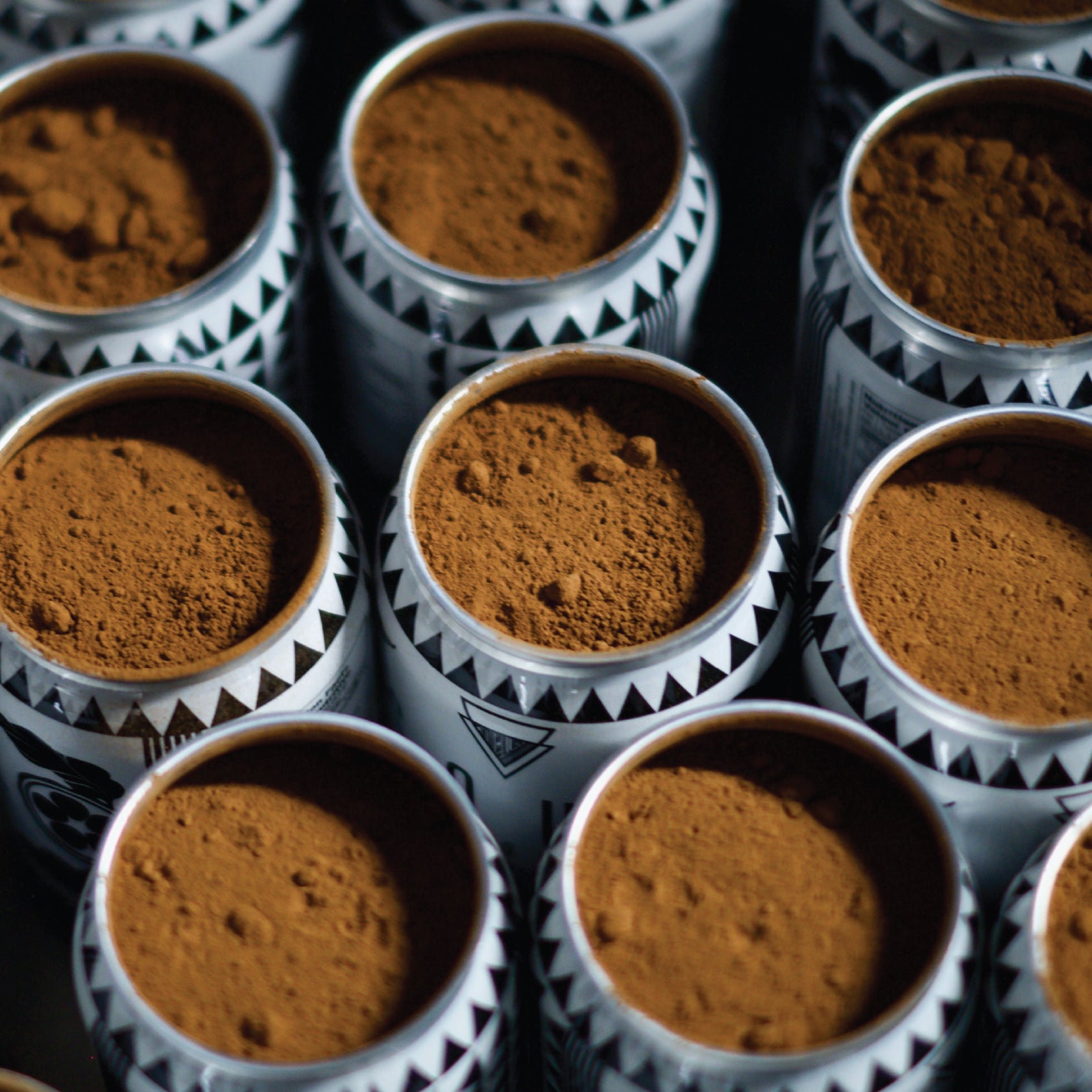 Tins of cocoa powder from Soul Chocolate. 