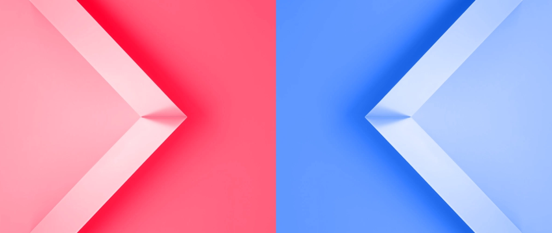 A red arrow in a red square next to a blue arrow in a blue square.