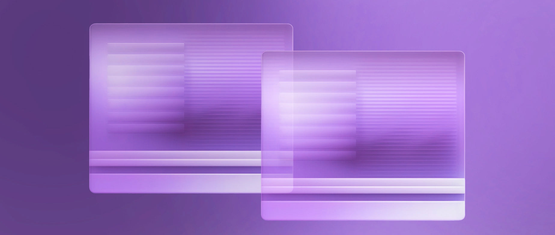 digital art showcasing two transparent purple computer screens against a purple background: content syndication