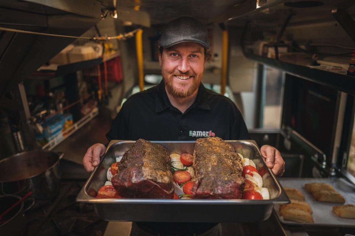 cooking food for food truck