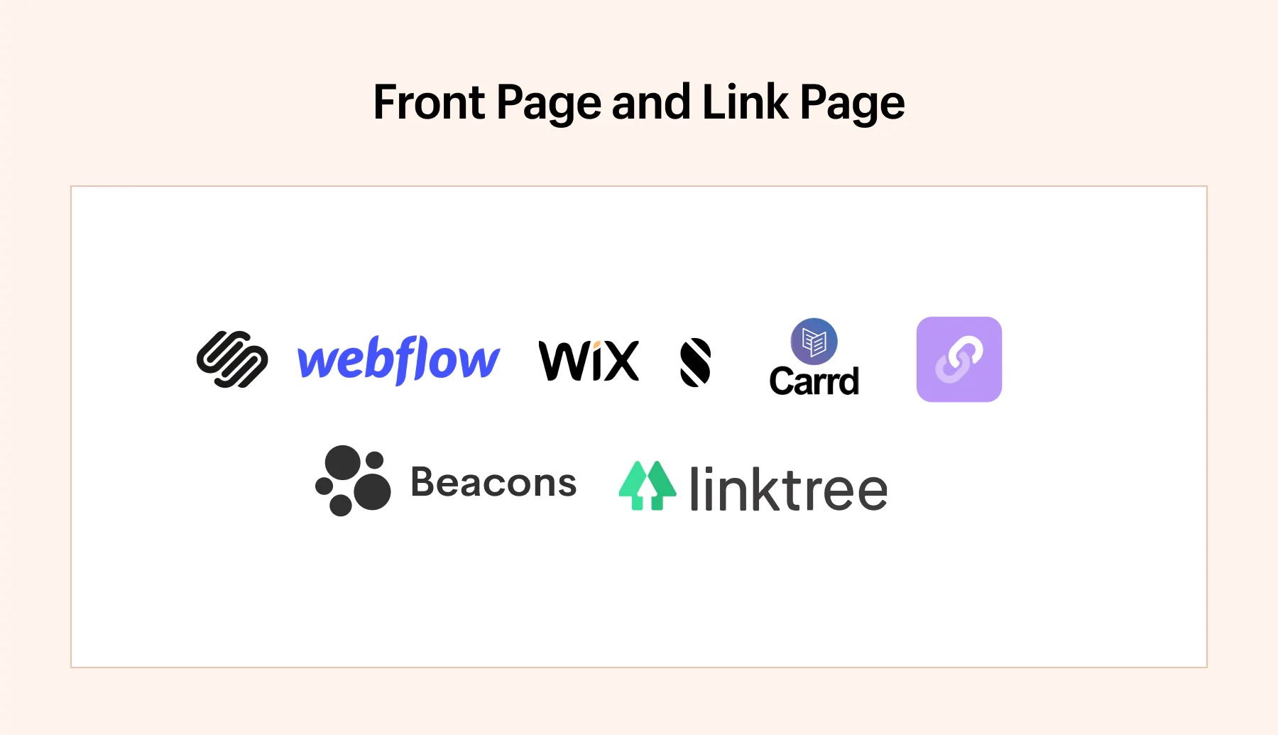 Chart showing logos of popular front page and link page tools