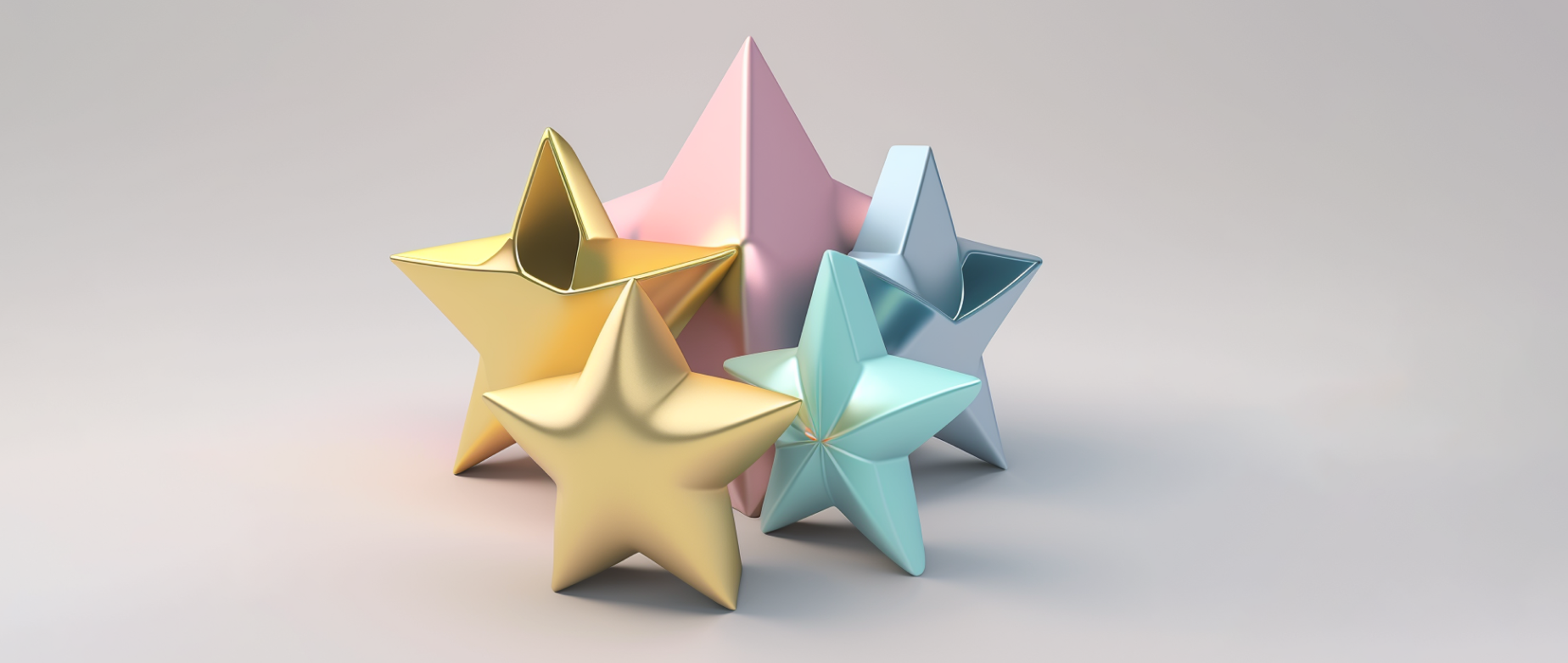 a cluster of shiny pastel stars